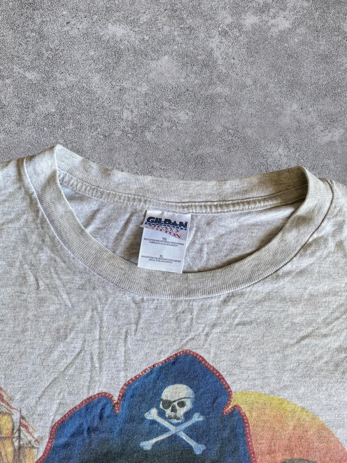 VTG Mens T Shirt XL Regular Gray Cotton Vintage Y2K Ocracoke Island Pirate gallery