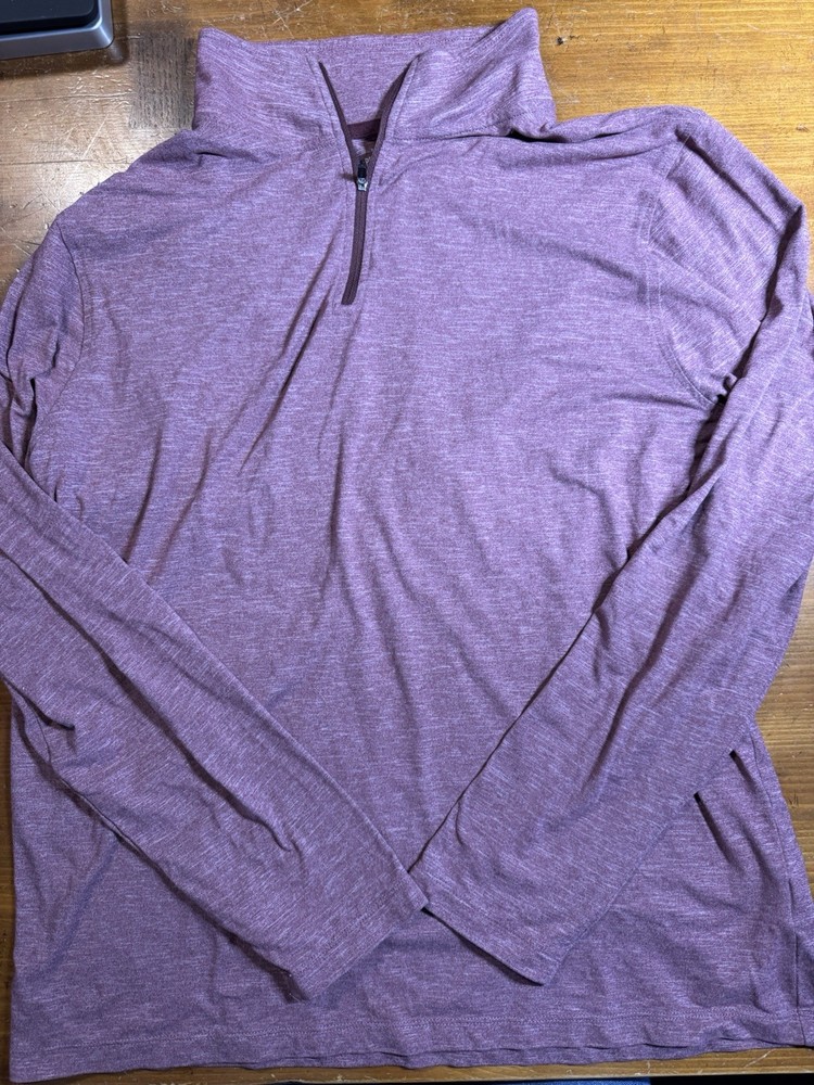 J Crew 1/4 Zip Pullover Men’s Extra Large Purple Performance Stretch Mock Neck