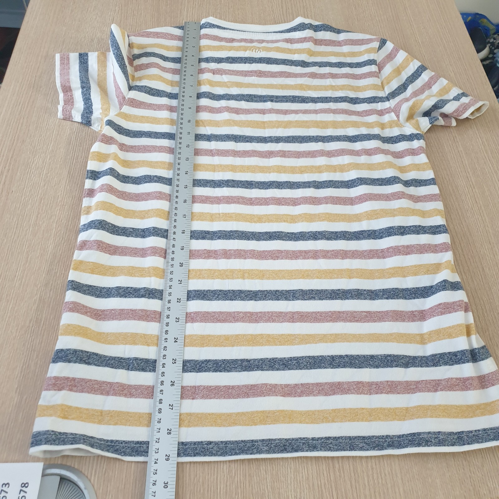 FatFace T Shirt Mens Medium Multicoloured Stripe Print Soft Feel Relaxed Coastal gallery
