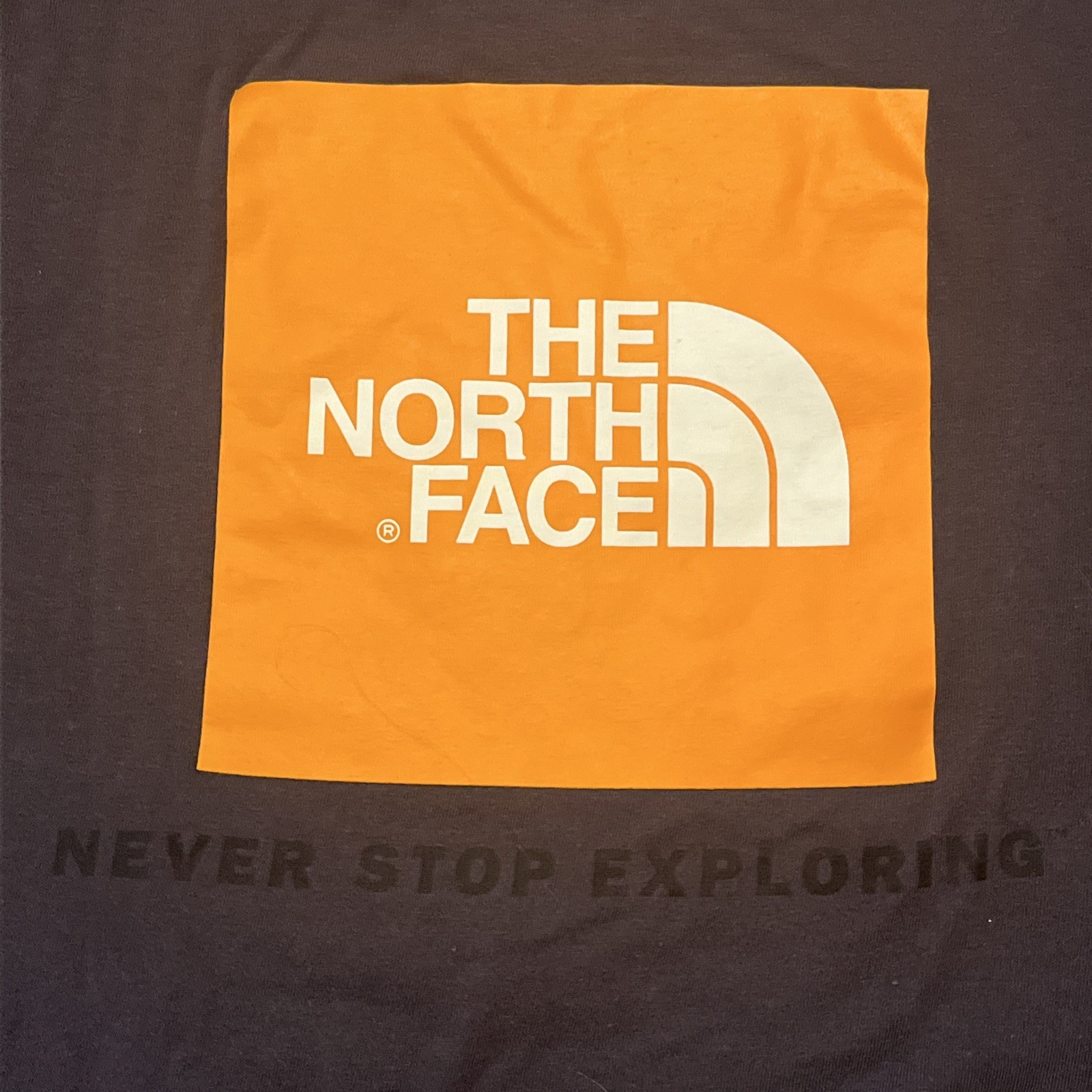 The North Face Men’s T-shirt Sz Med Dark Gray Never Stop Exploring Yellow Logo gallery