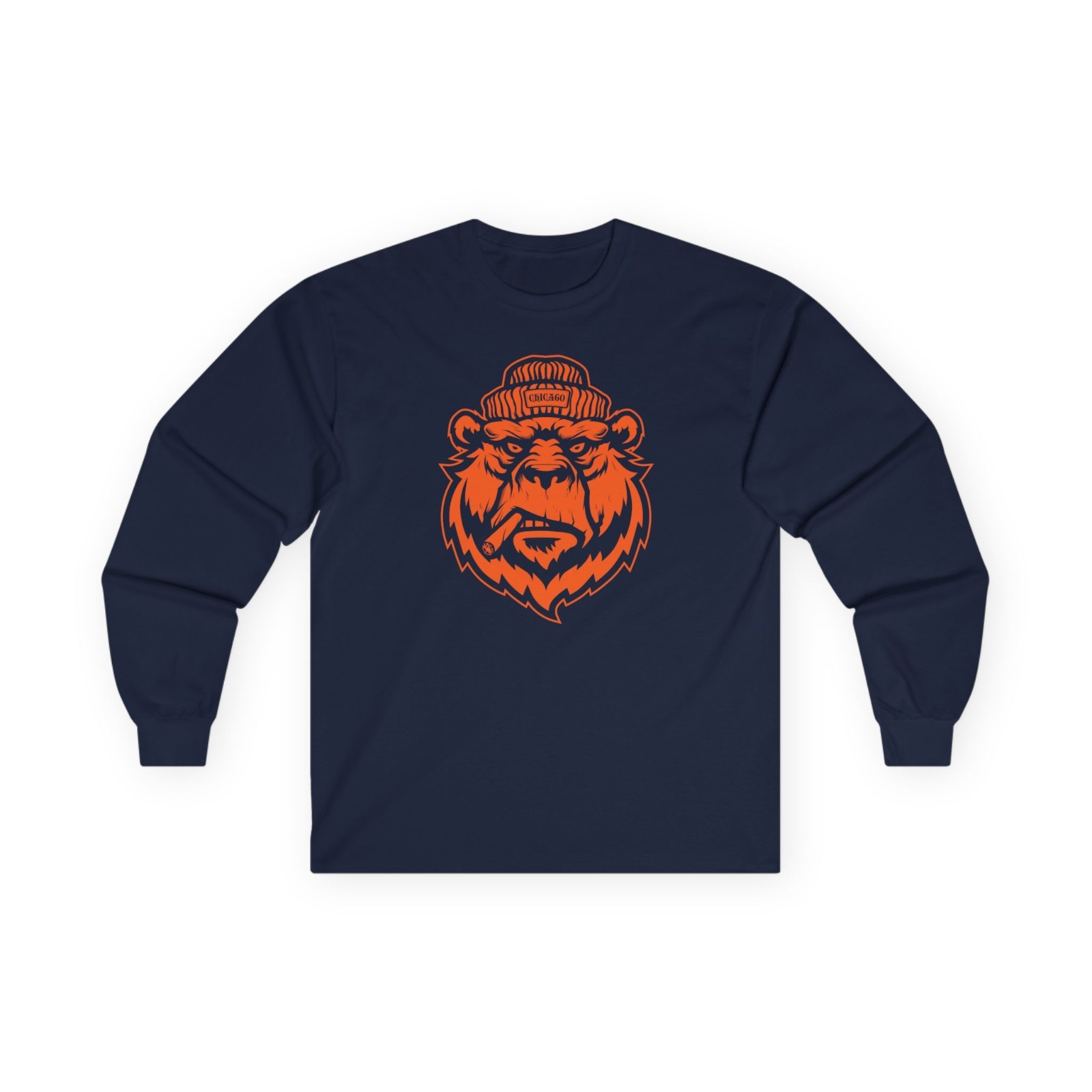Long Sleeve Gangster Bear From Chicago Tee, Chicago Football T-Shirt gallery