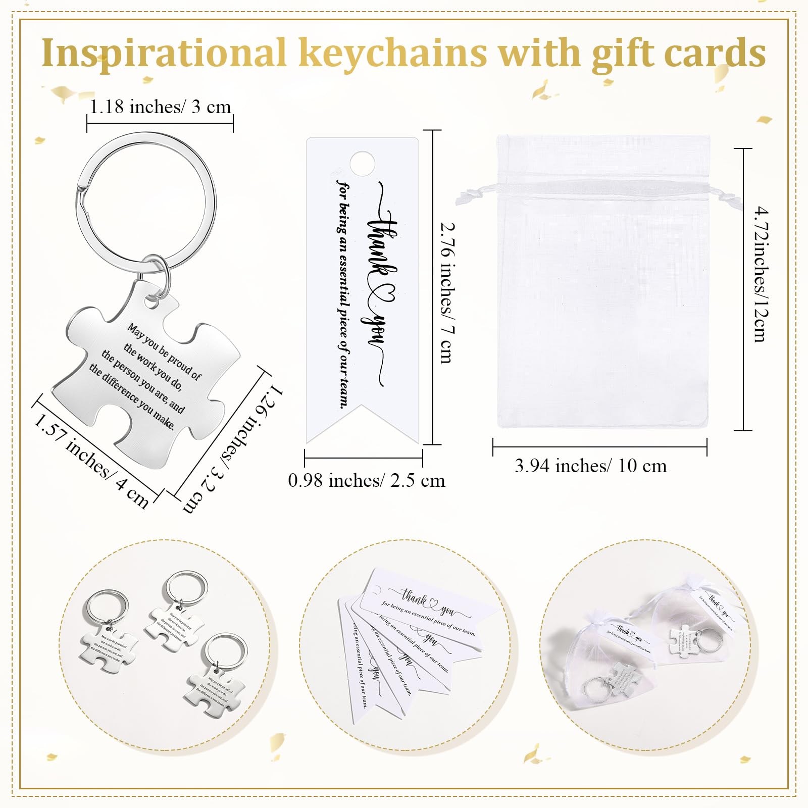 May You Be Proud Keychain Thank You Keychain Bulk with Tags Organza Bags Team... gallery
