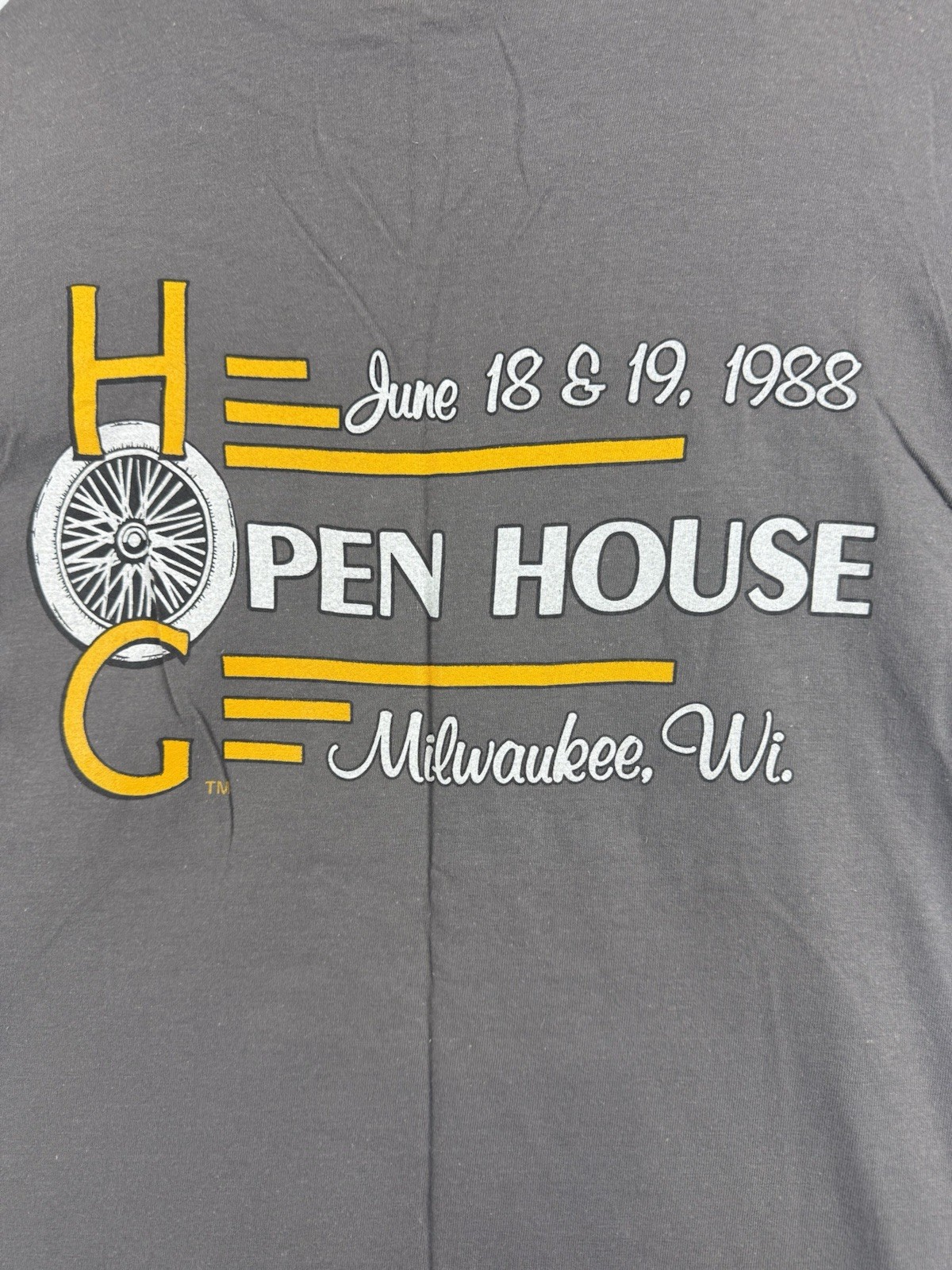 Vintage Harley Davidson HOG Open House T Shirt USA Made Biker XL Gray 90s gallery