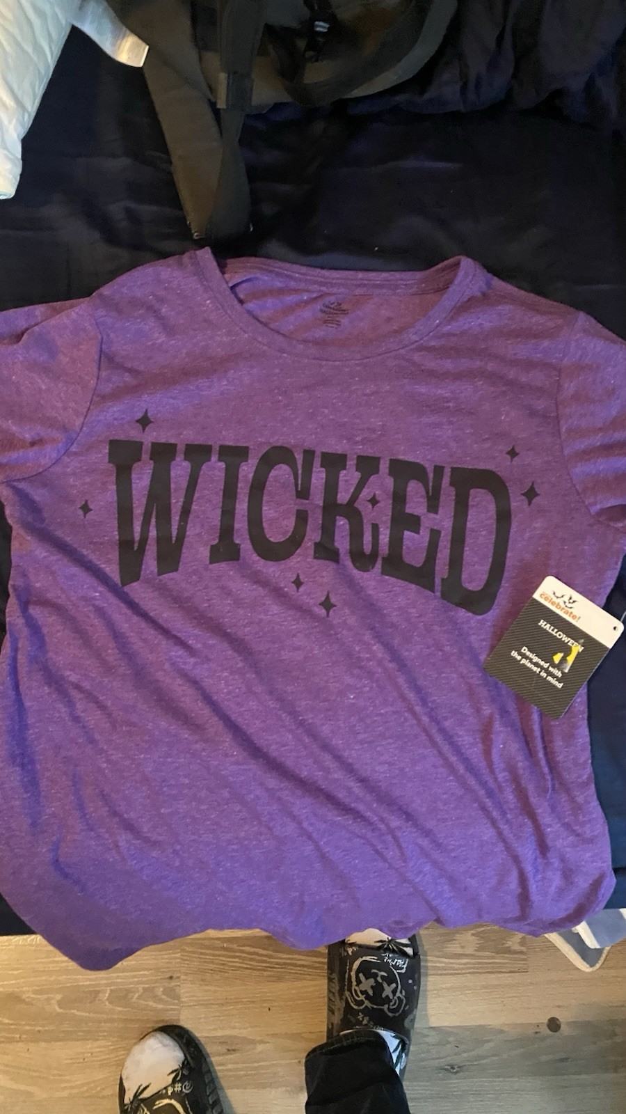 Wicked Halloween Graphic Print Purple Crew Neck Short Sleeve T-Shirt Men’s S