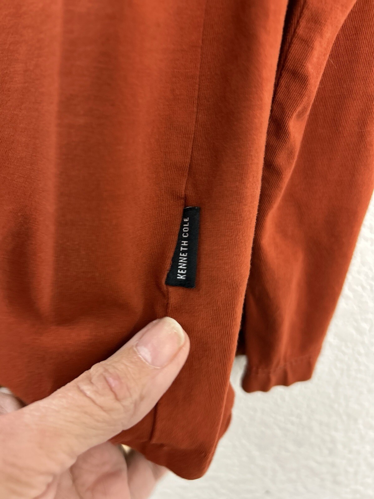 Kenneth Cole Mens Size L Henley Stretch Soft Lightweight Orange Shirt gallery
