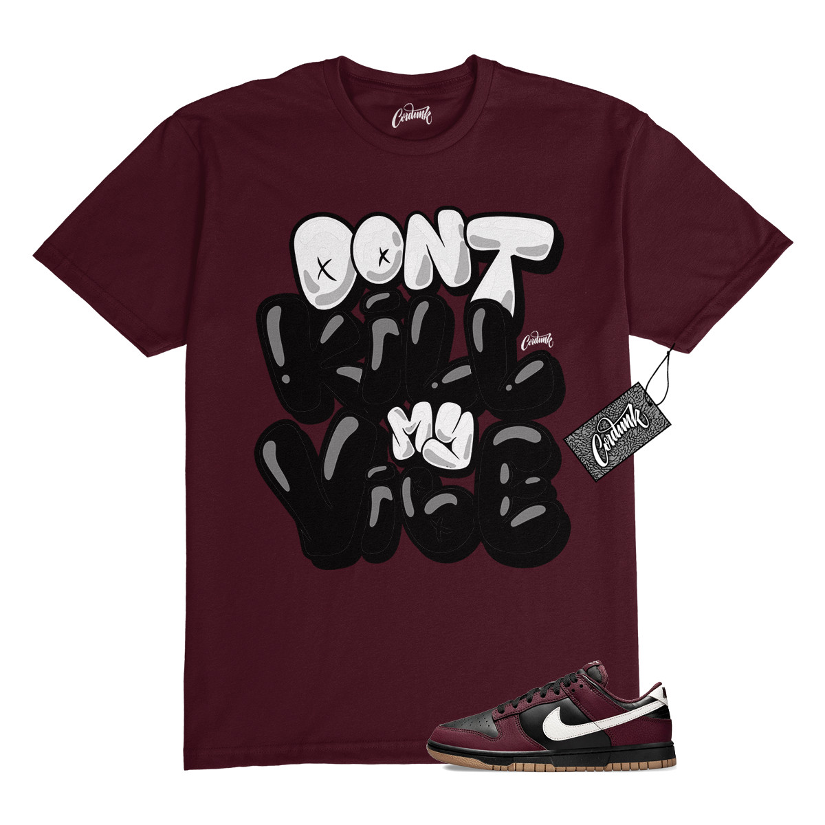 Dunk Burgundy Crush Black White Next Nature T Shirt Match DKMV