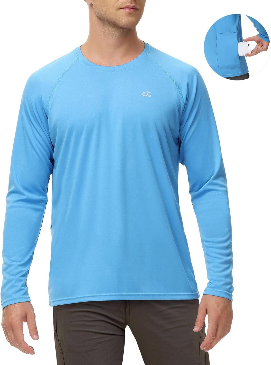 Men's UPF 50+ Quick-Dry Rash Guard Long Sleeve Swim Fishing Shirt gallery