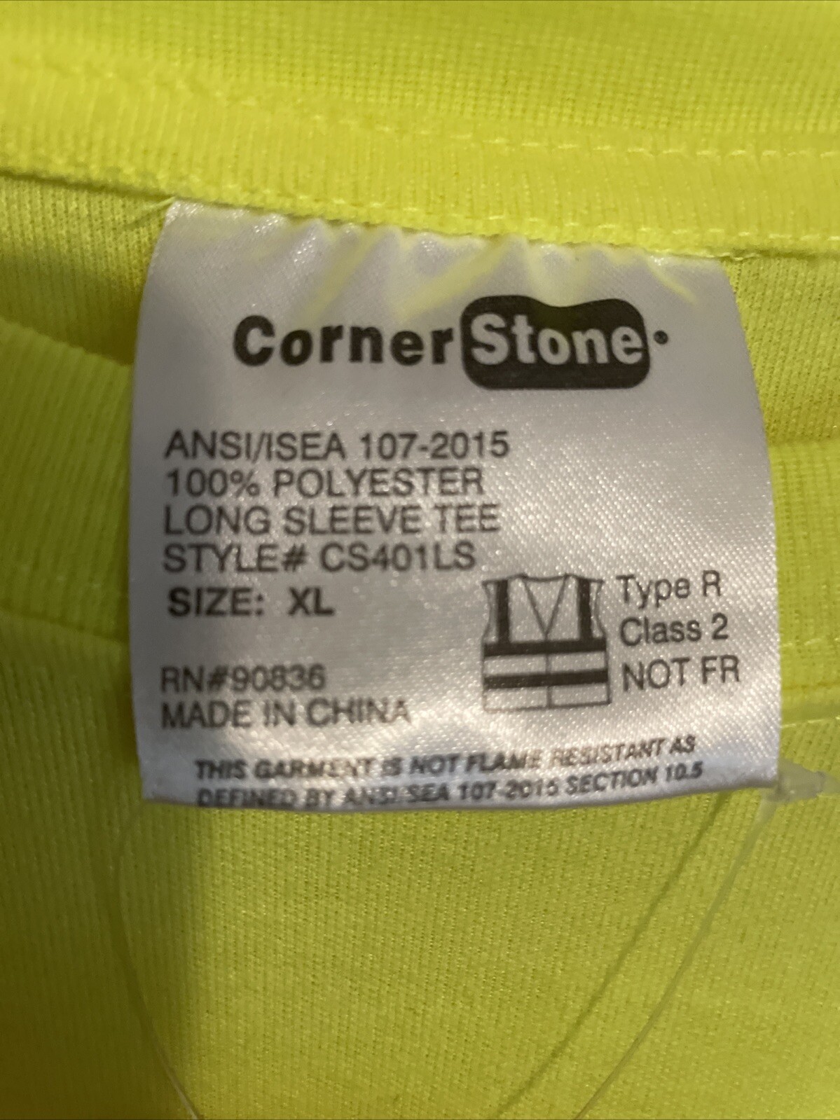NWT CornerStone Safety Shirt XL Pocket LS Reflective ANSI 107 Class 2 CS401LS gallery