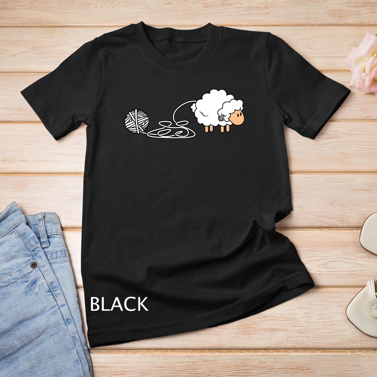 Knitting Crocheting Sheep Knitter Yarn Needle T-Shirt Unisex T-shirt gallery