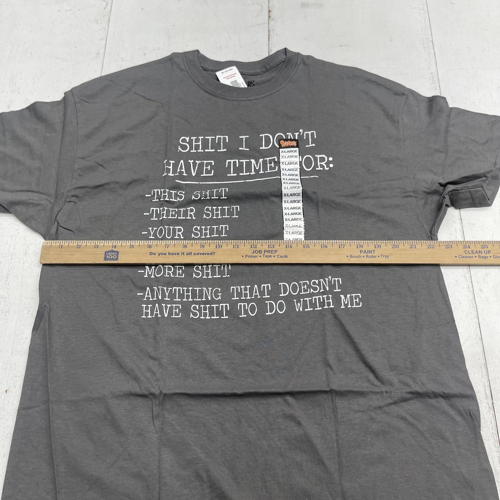 Spencer's Shirt Mens XL Gray Stuff I Don't Have Time For Funny Graphic Tee gallery