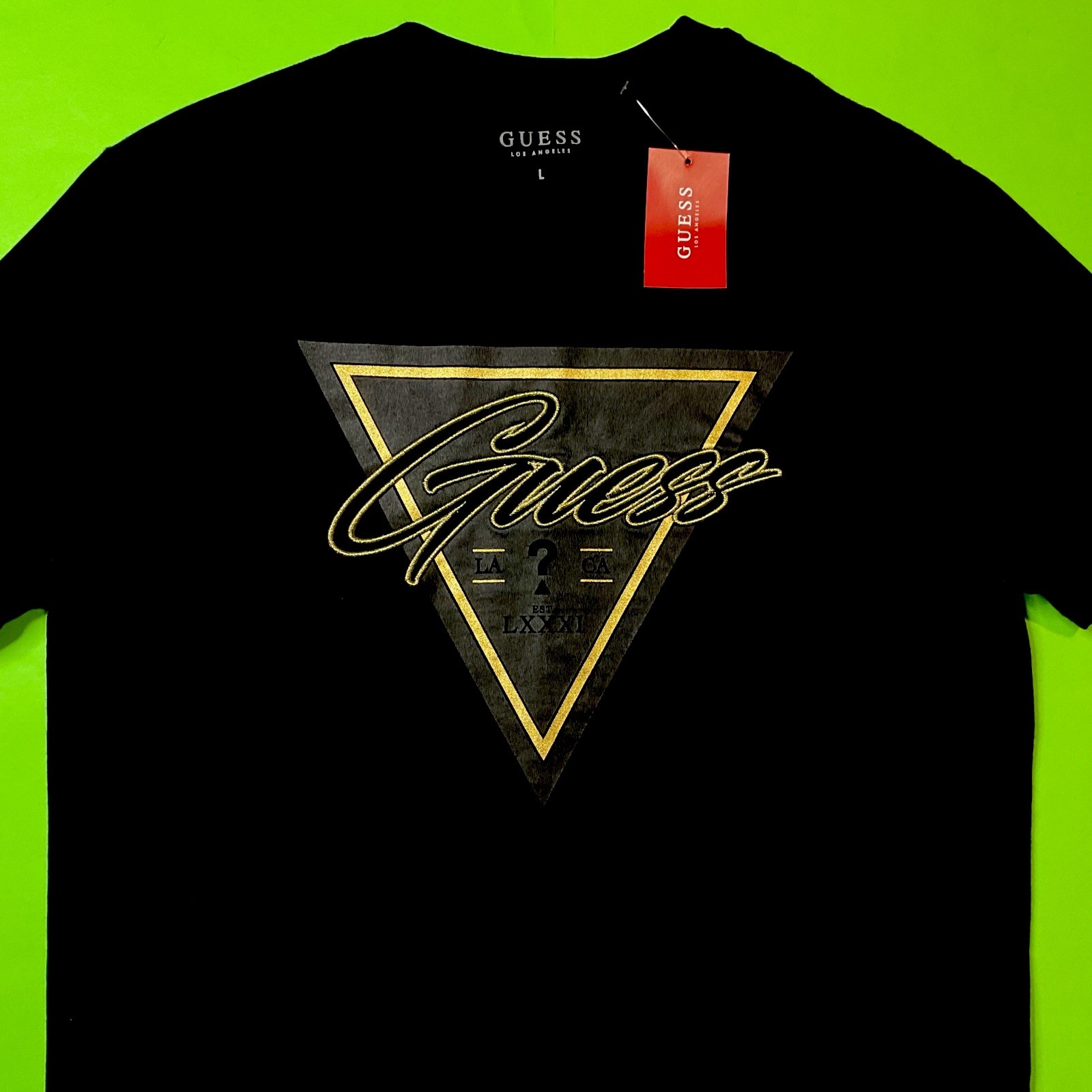 GUESS Los Angeles Men’s Short Sleeve T-Shirt Size LARGE Black 100% Cotton NEW gallery