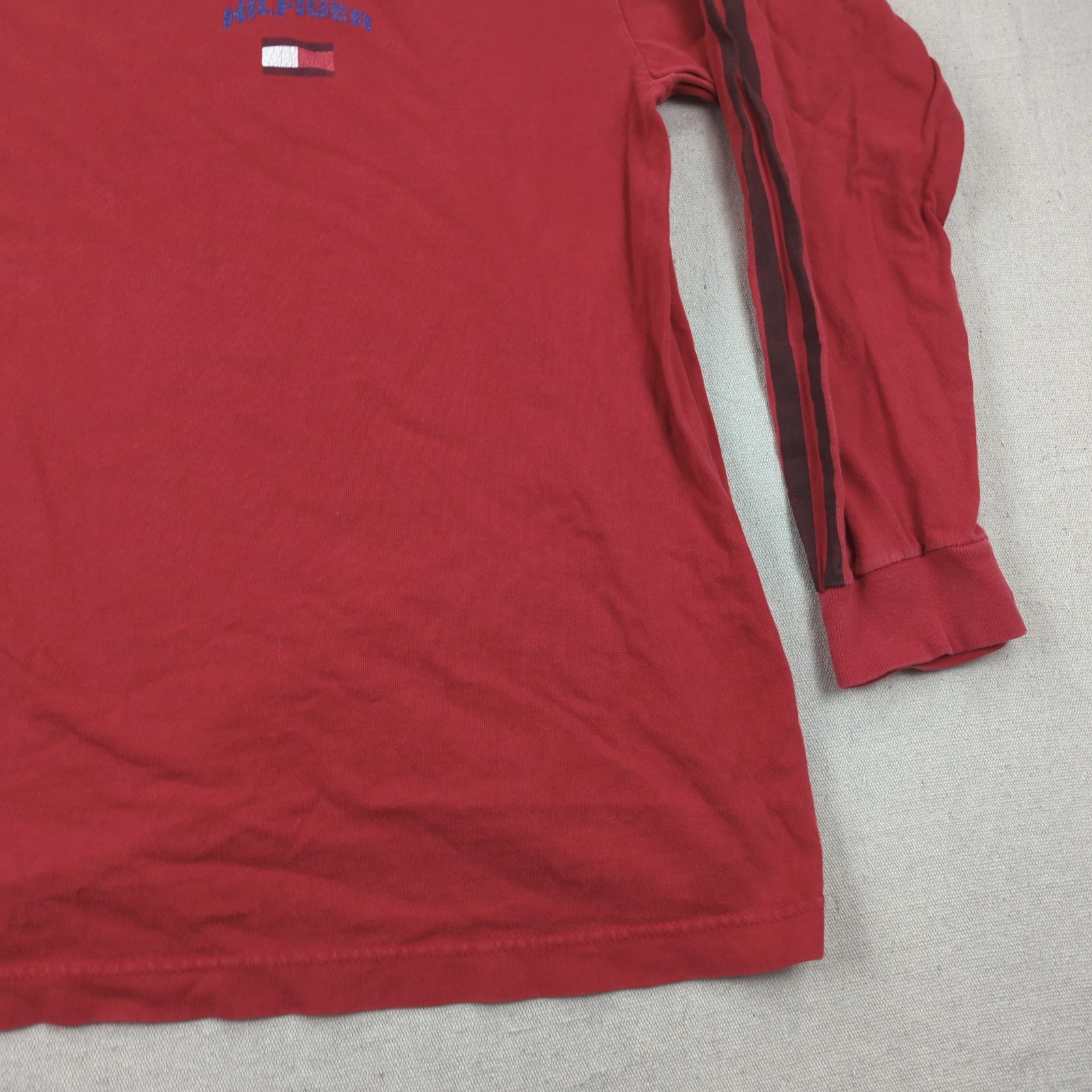 Vintage Tommy Hilfiger Shirt Mens Extra Large Red V Kneck 85 Made in USA gallery