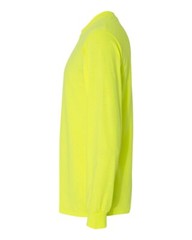 High Visibility Work Safety Green Long Sleeve Shirts Gildan 6 Pack Hi Vis Work