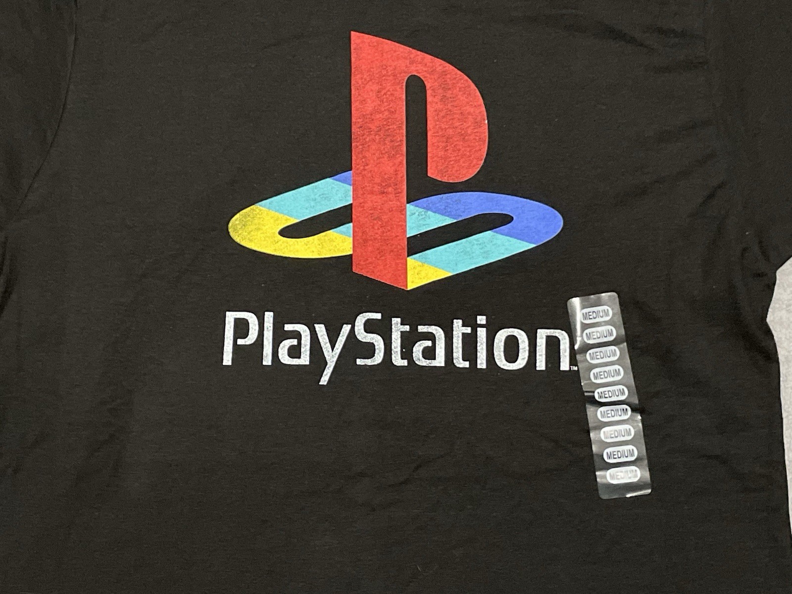 Sony PlayStation Classic Logo Ripple Junction T-Shirt Men's M Medium Black New gallery