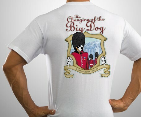 Barkingham Palace Change Guard Buckingham Big Dogs Tee Shirt White 2X 3X 5X New gallery
