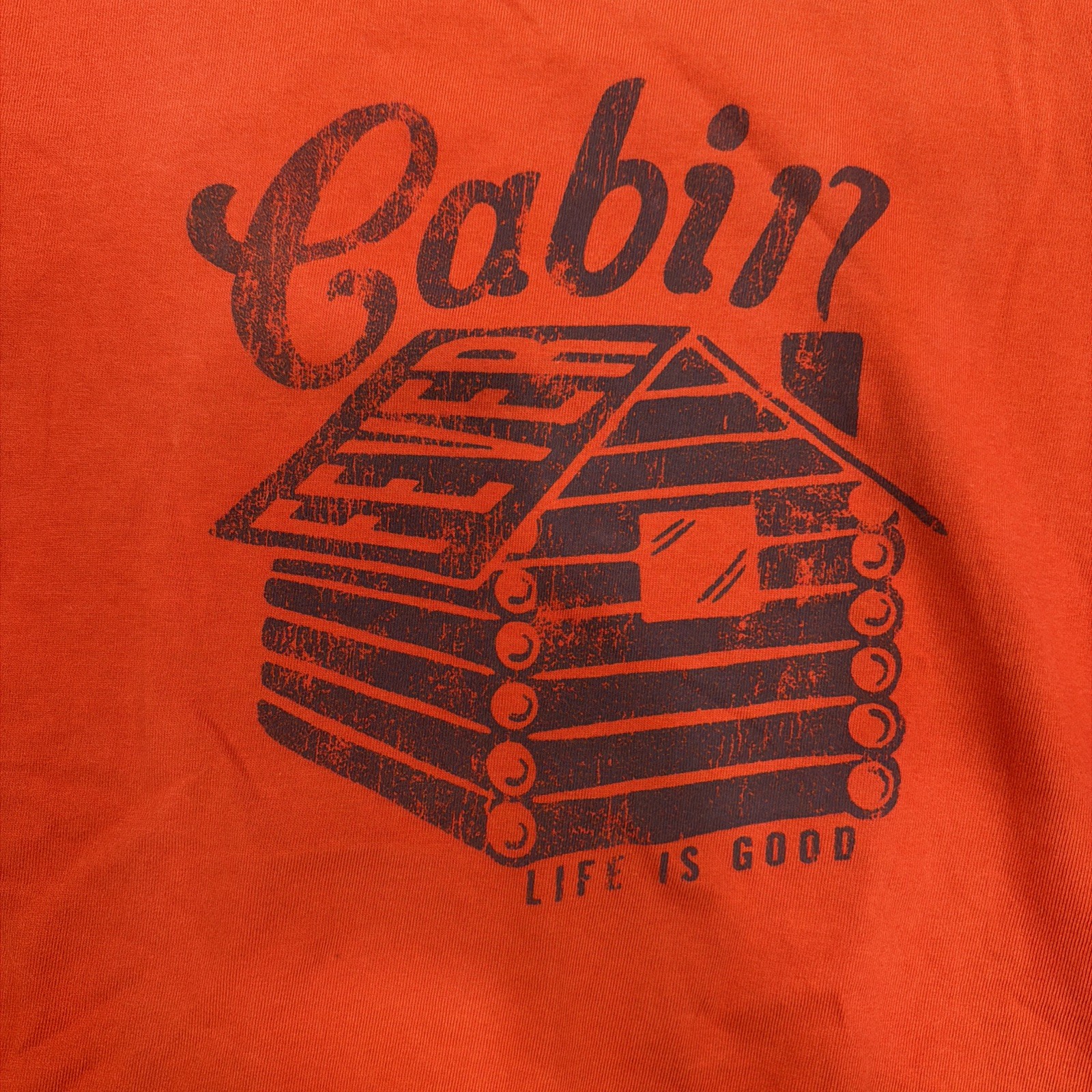 Life Is Good Long Sleeve T-Shirt Men's X-Large Classic Fit Orange Cabin Outdoor gallery