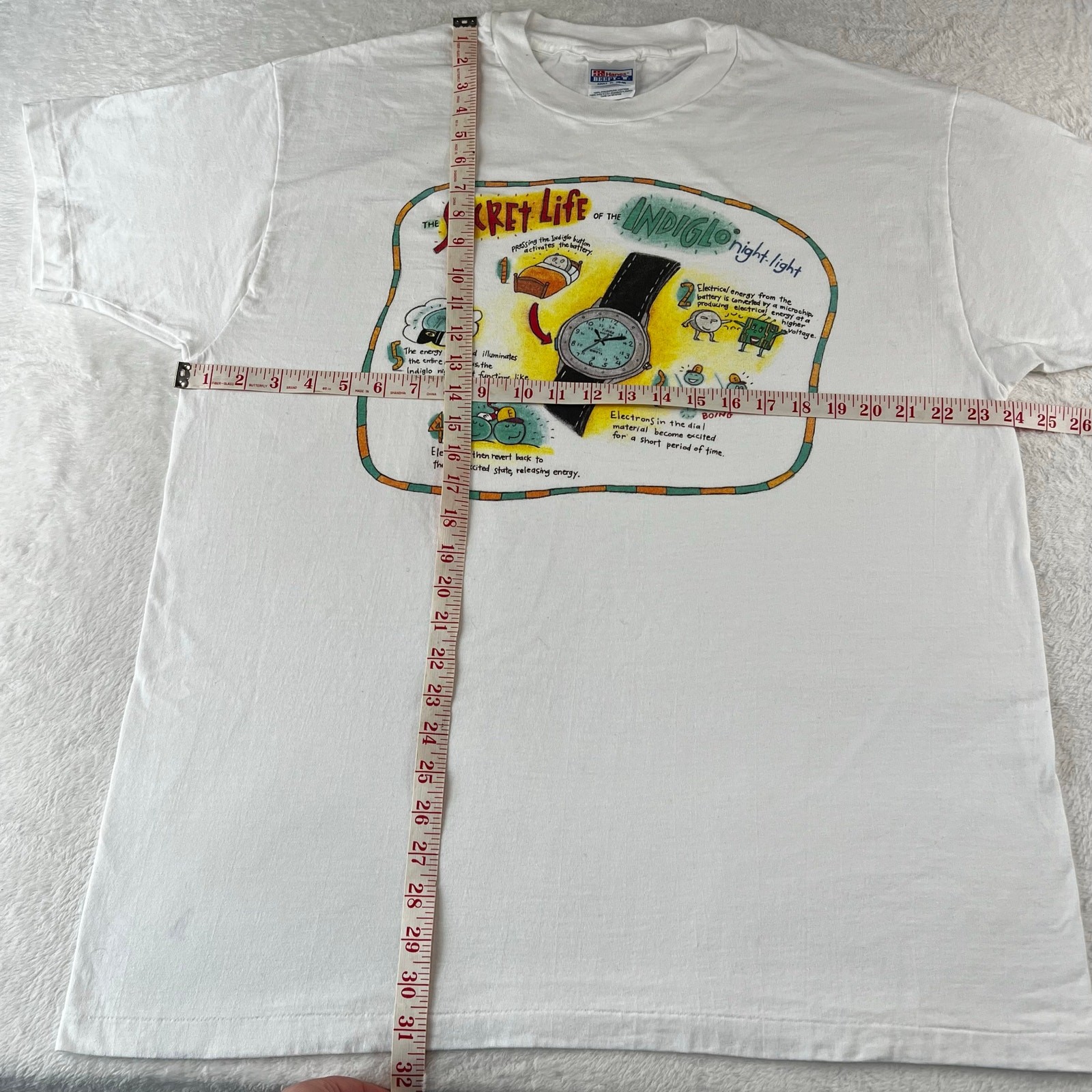 Timex Indiglo Watch Vintage Promo T-shirt Hanes tag size XL single stitch gallery