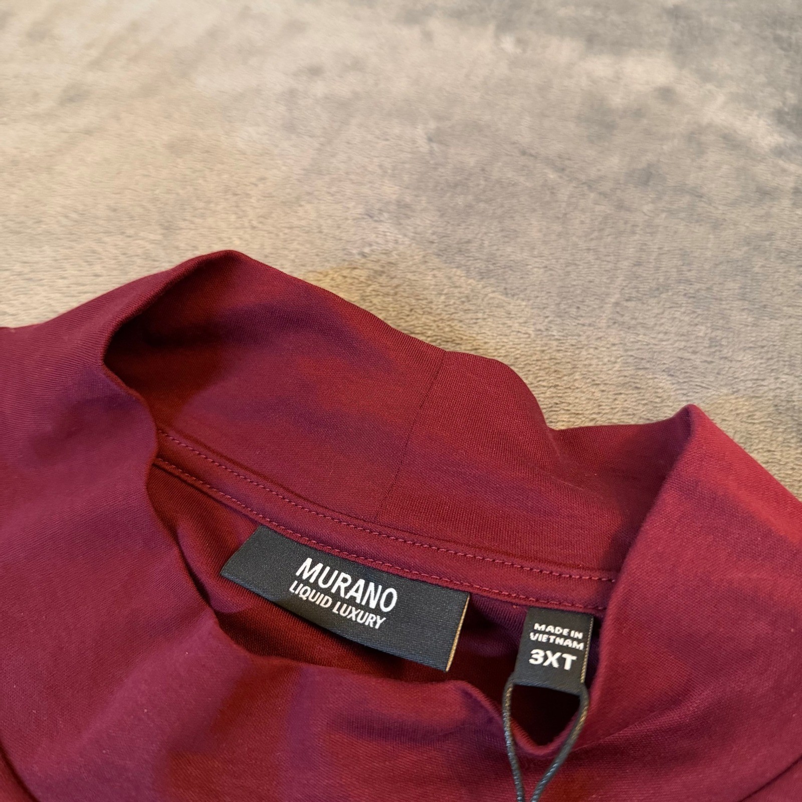 Murano Liquid Luxury Mock Neck Shirt Mens 3X Large Tall Burgundy Long Sleeve NWT gallery