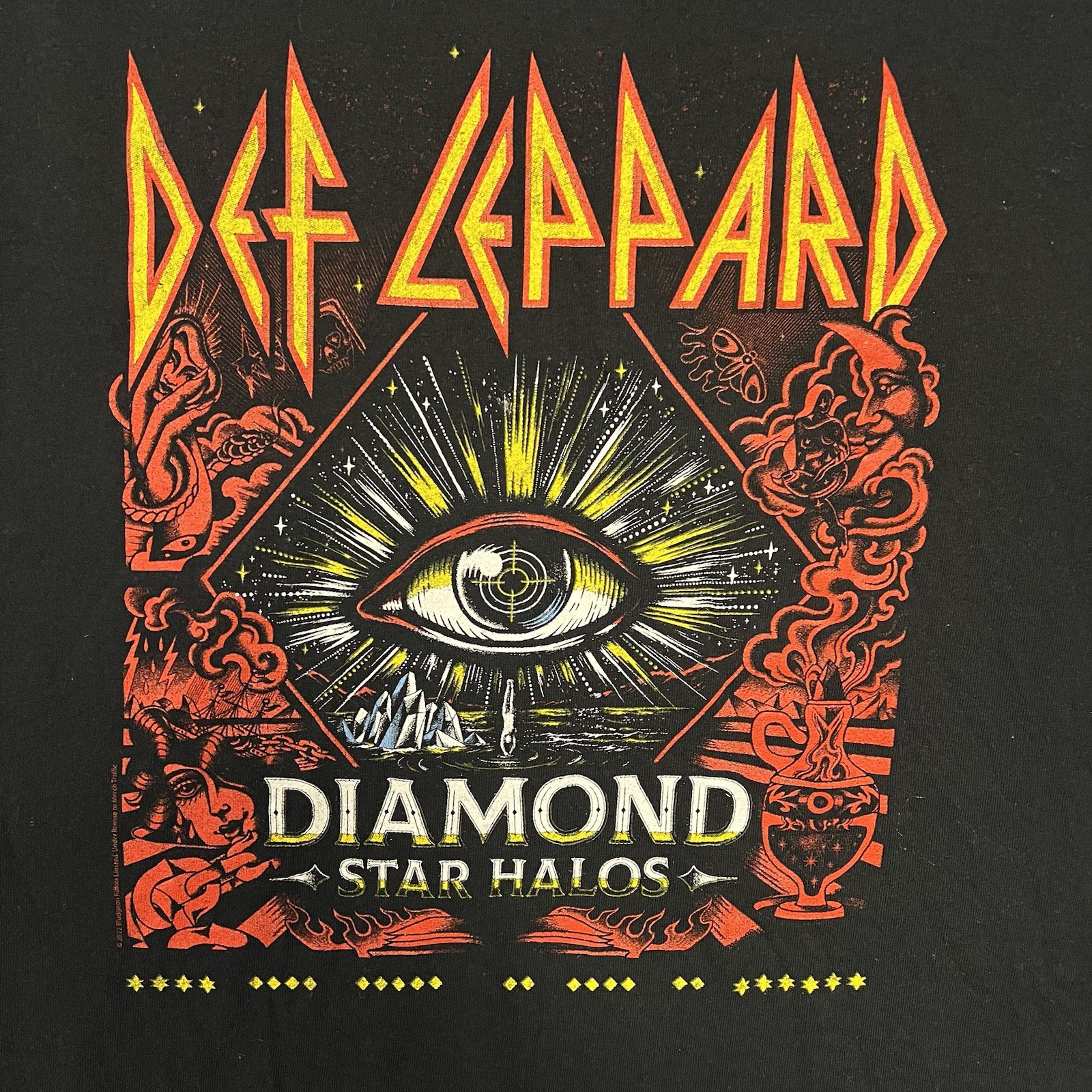 Def Leppard Diamond Star Halos T Shirt Men's Sz L Black Stadium Tour 2022 2-Side gallery