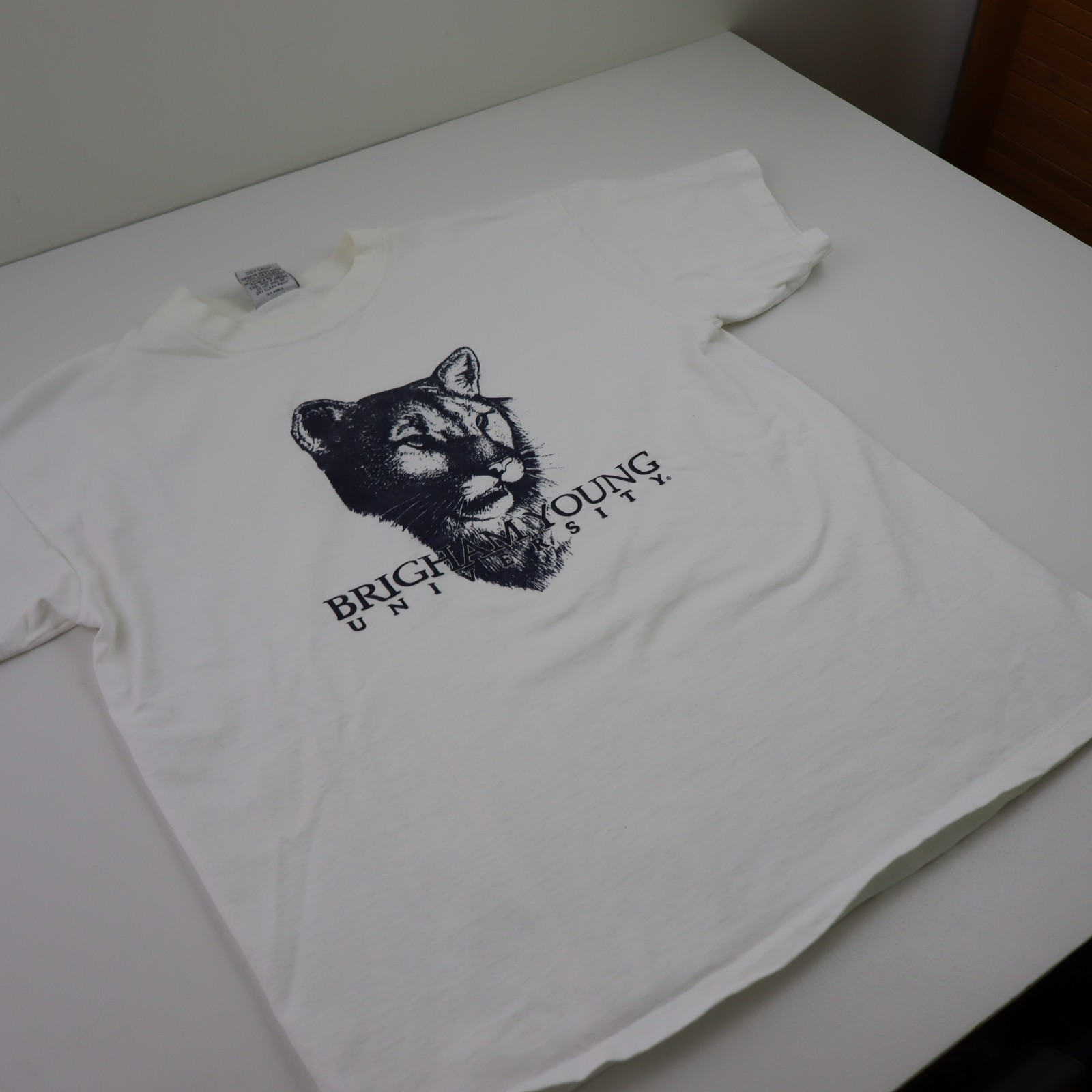Vintage Brigham Young Cougars BYU T Shirt Mens Large USA Made Tee NCAA College gallery