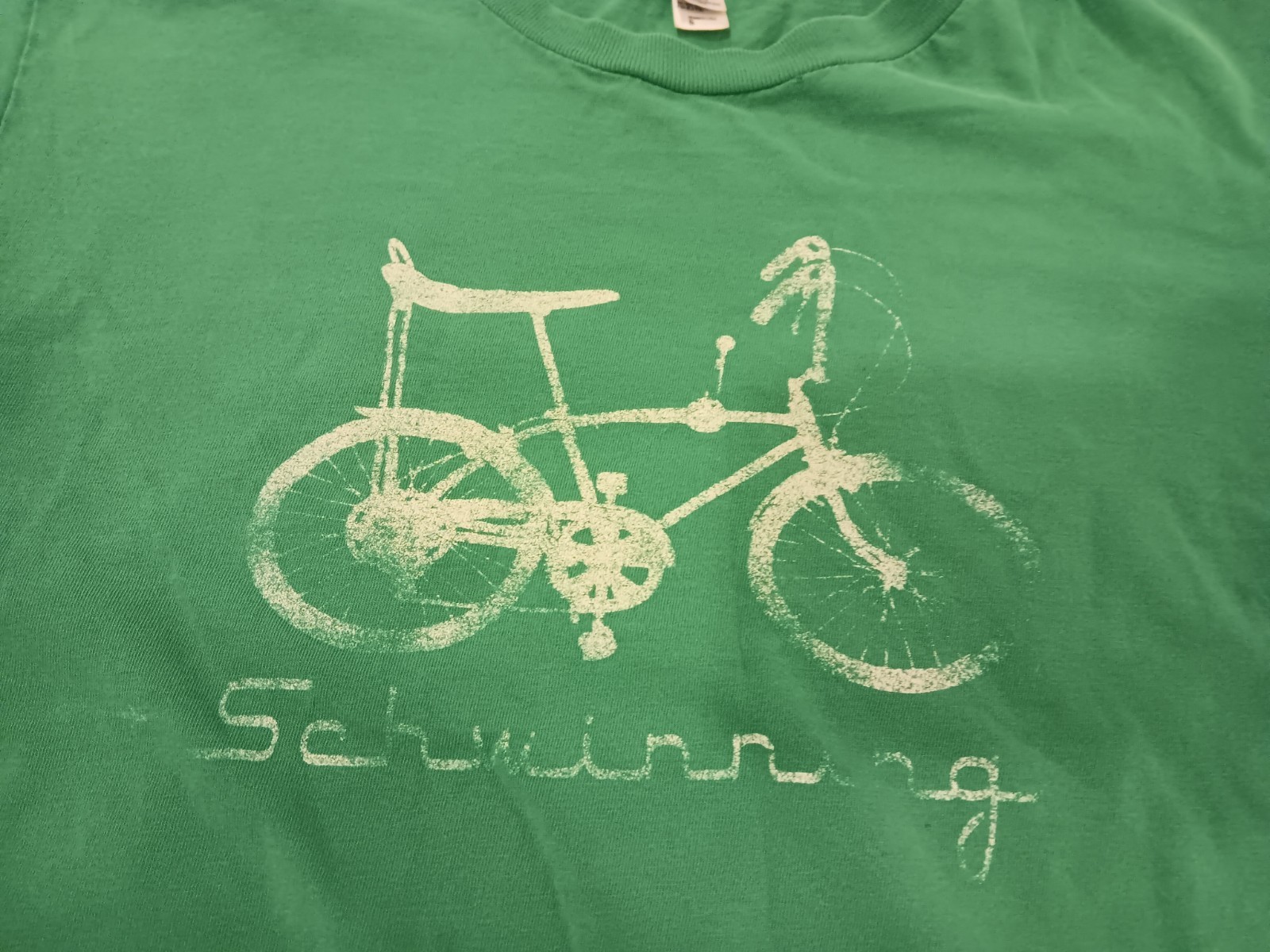 Small Schwinning Bicycle Green Short Sleeve T-Shirt American Apparel - Has Holes gallery