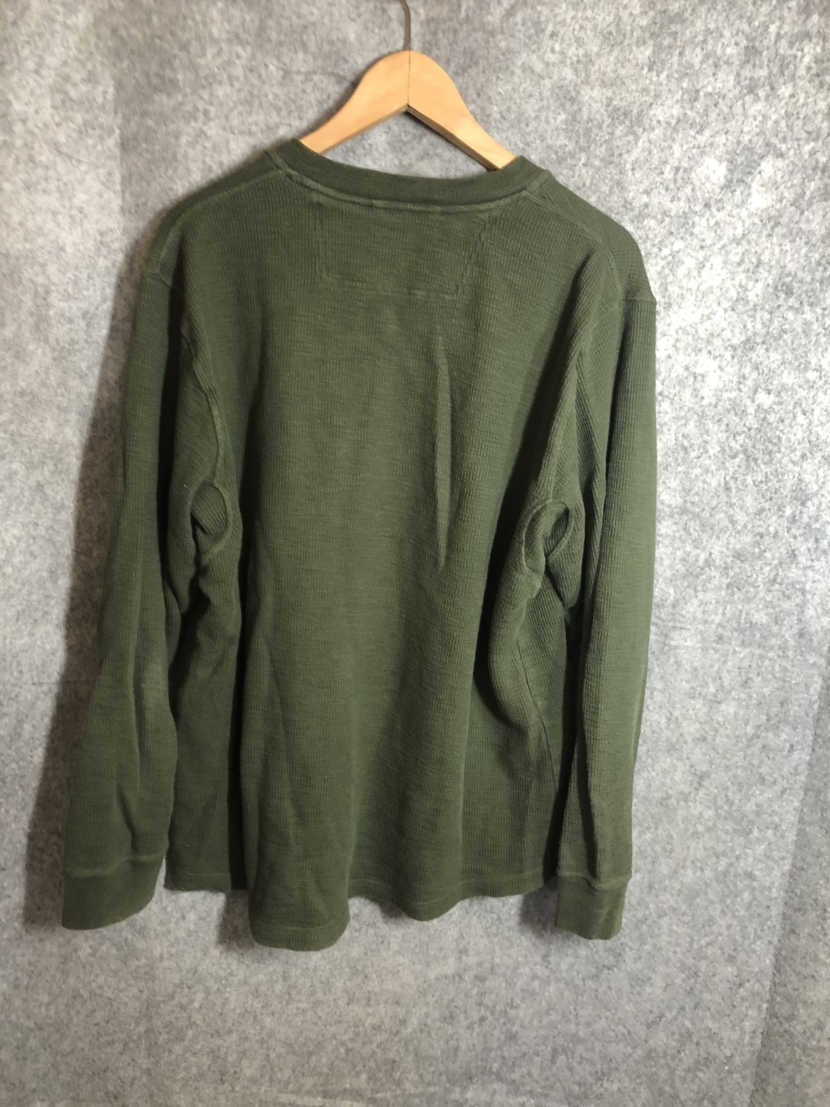 L.L.Bean Shirt Mens Large Green Thermal Henley Work Hike Camp Climb Outdoor gallery
