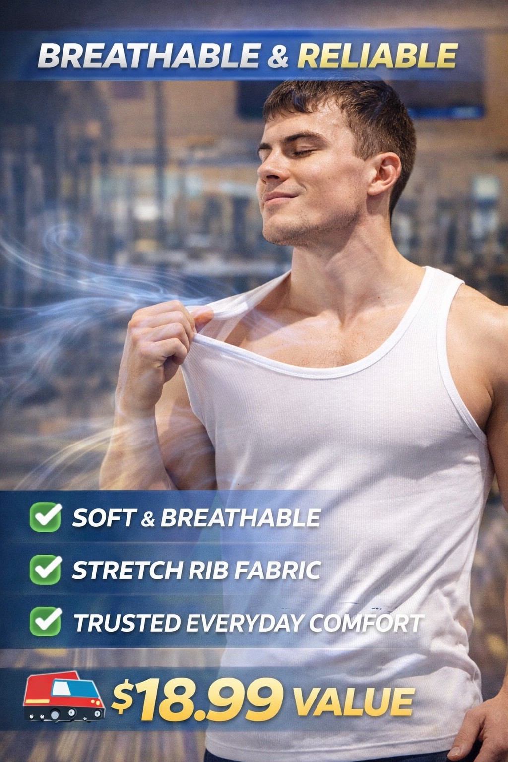 Men 100% Cotton Tank Tops Value 6-Pack Breathable Undershirts Gym Everyday Wear! gallery