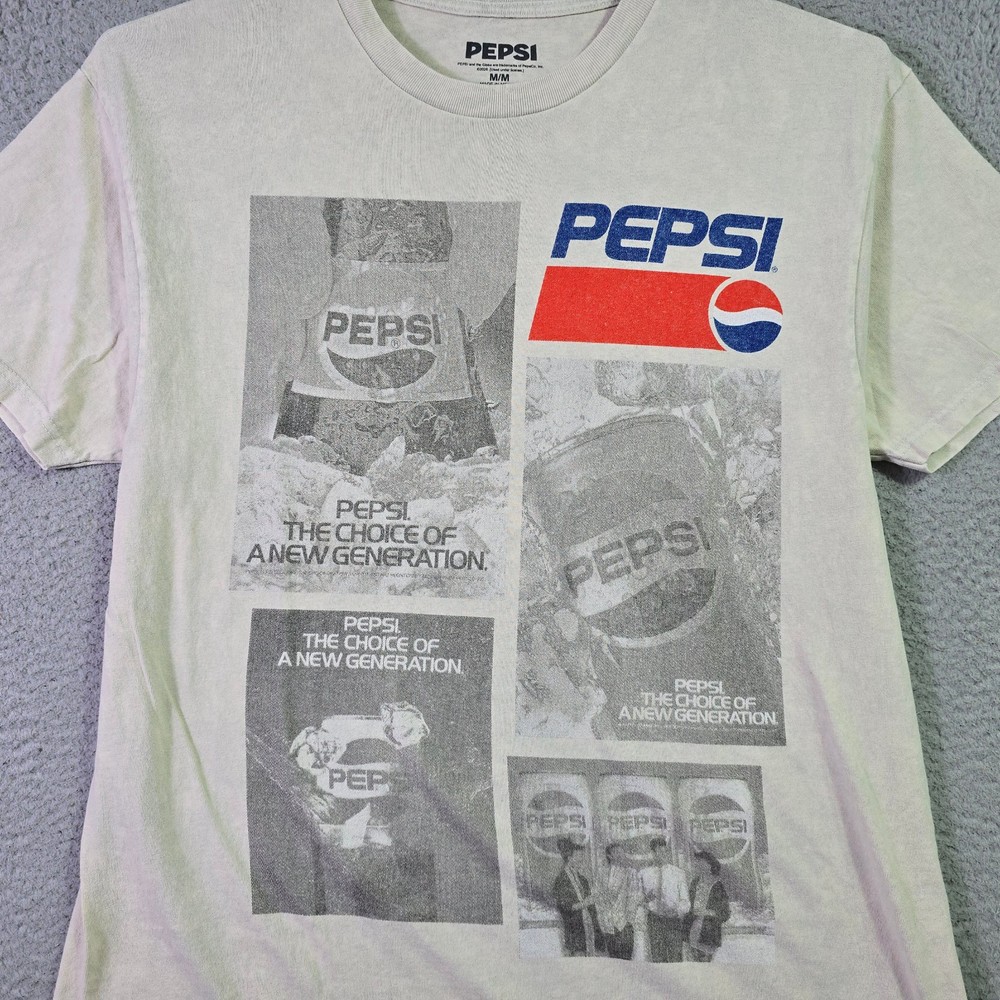 Pepsi Shirt Mens Medium White Logo 90s 80s Retro Soda Pop Casual NWT