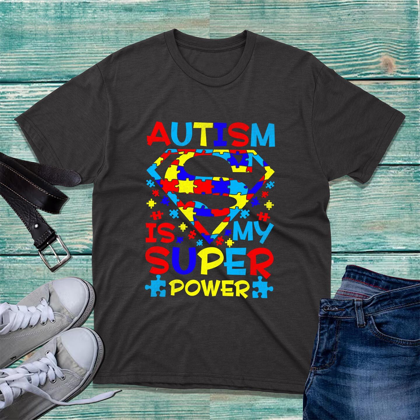 Autism Is My Super Power T-Shirt Autism Awareness Proud Autism Superhero Tee Top gallery