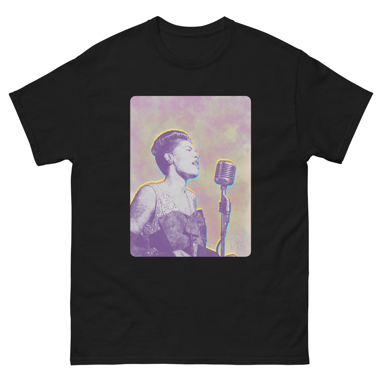 Billie Holiday - Classic T-shirt Graphic Tee Classic Jazz Swing Sketch Art gallery