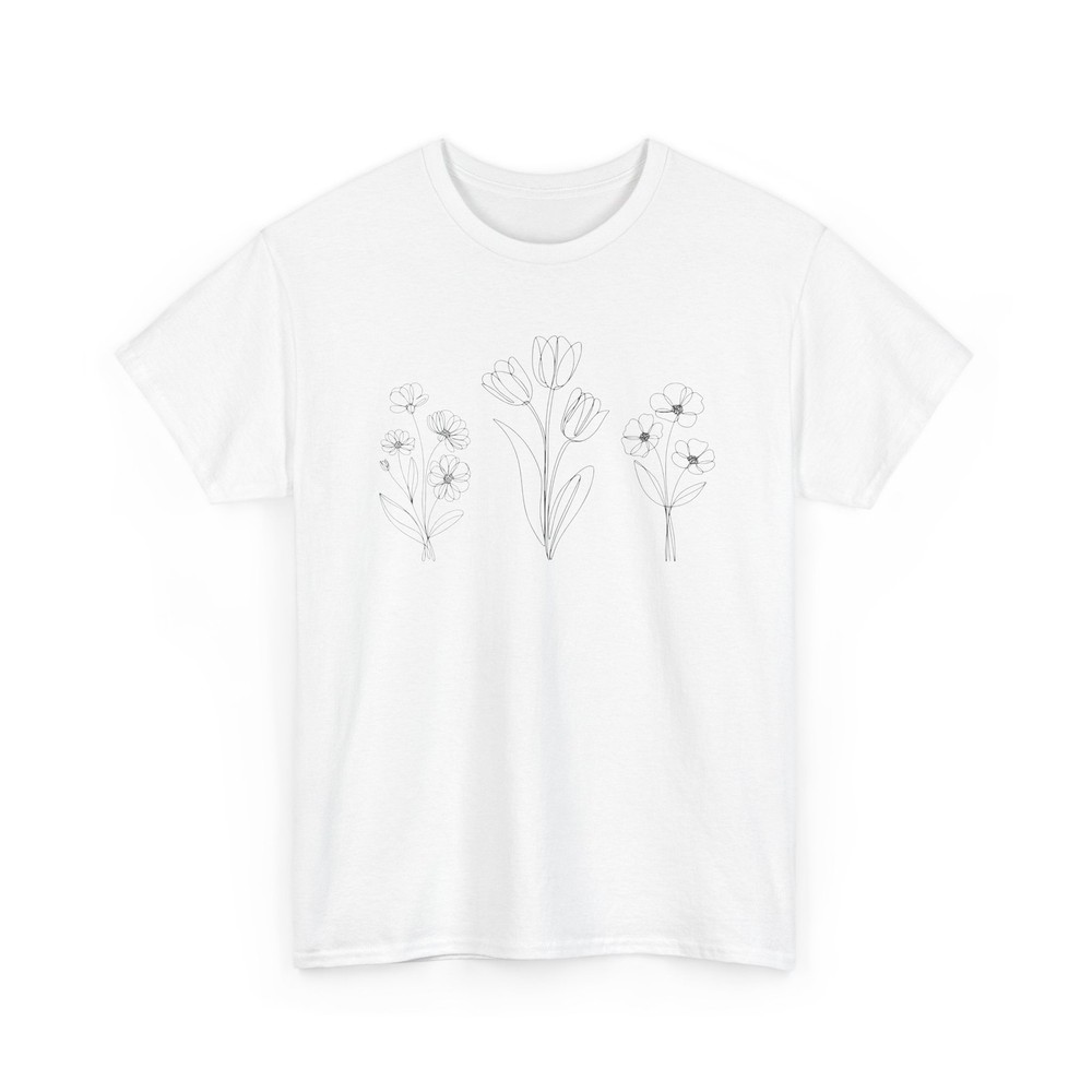 Pressed Flower Art Shirt Botanical Graphic Tee Nature Inspired Floral Gift