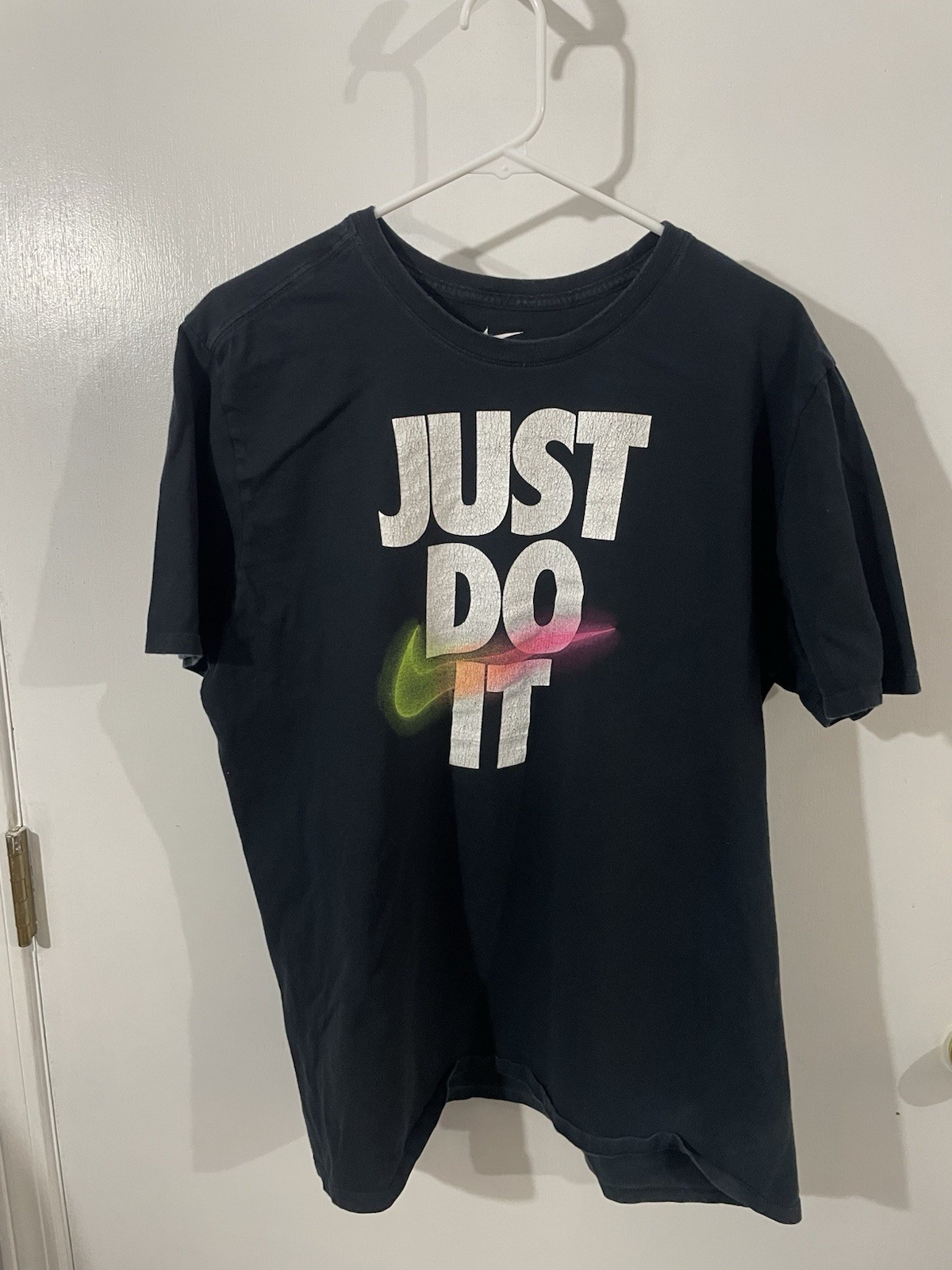 Nike Tee Just Do It TShirt Size XL Black Short Sleeve Cotton Preowned Good
