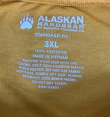Duluth Trading Alaskan Hardgear Men’s Gray SS Base Layer Shirt – 3XL – Yellow