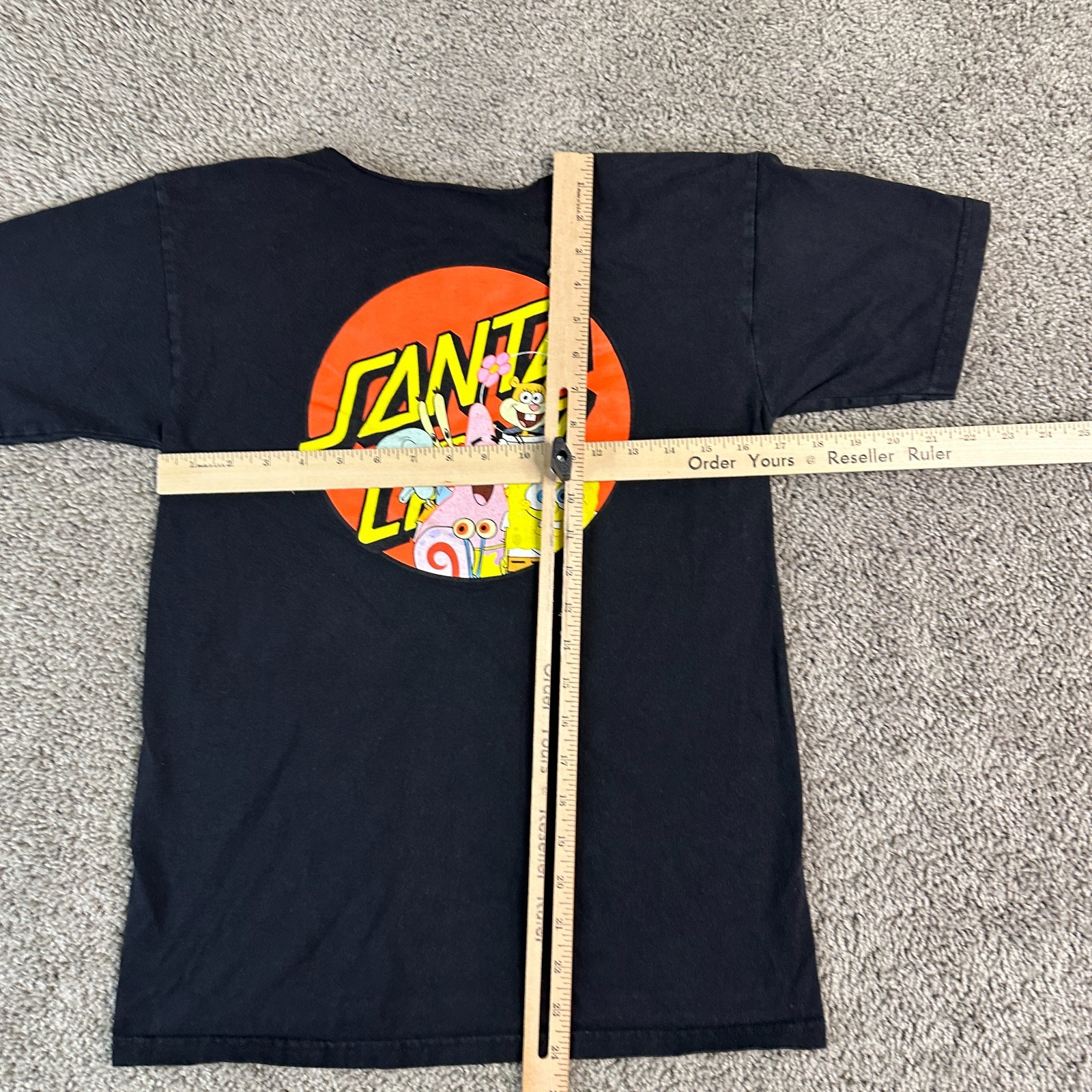 Santa Cruz Skateboards Shirt Mens Small Black Spongebob Patrick Skater READ gallery