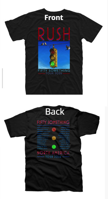 RUSH Band T Shirt Fifty Something North American Tour 2026 Reprint gallery