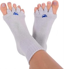 Foot Alignment Socks with Toe Separators for Men or Women | Light Grey Extra …