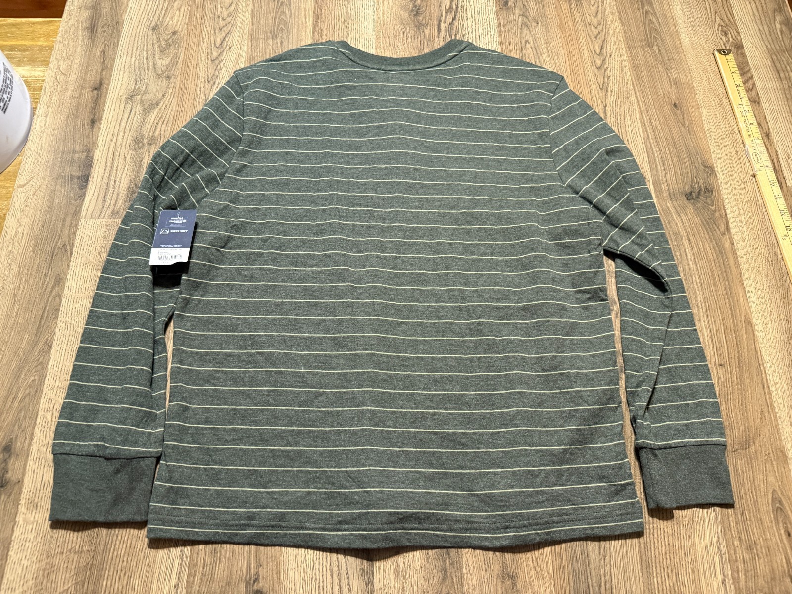 St. John's Bay Shirt Men's Size XL, Green Striped Long Sleeve 1/4 Buttons NWT gallery