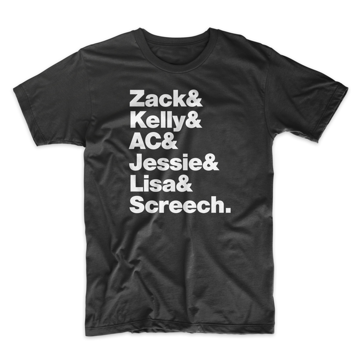 Saved By The Bell T-Shirt On Black, White, Red or Gray Soft Cotton. 90’s TV Tee