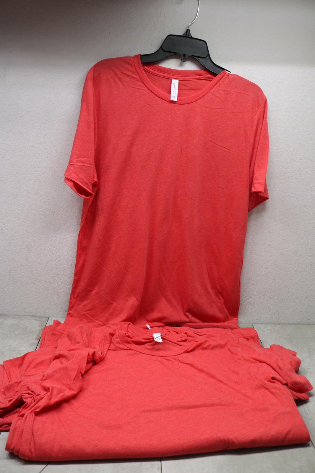 5x Lot Unisex Men Women Bella+Canvas Triblend Polyester Cotton Rayon T-Shirt Red
