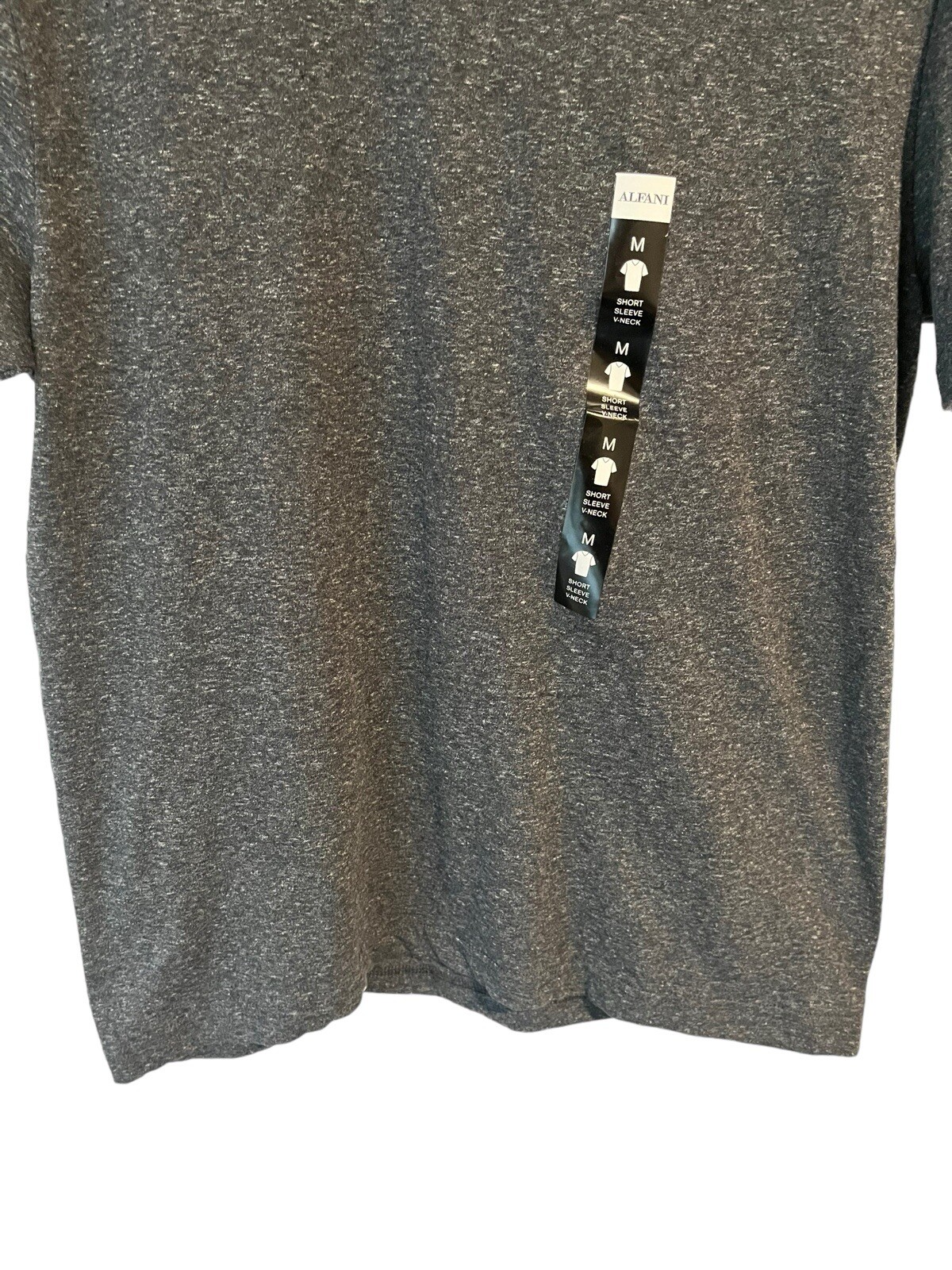 Alfani T Shirt Mens Medium Heather Gray V Neck Tee Short Sleeve Poly Cotton NWT gallery
