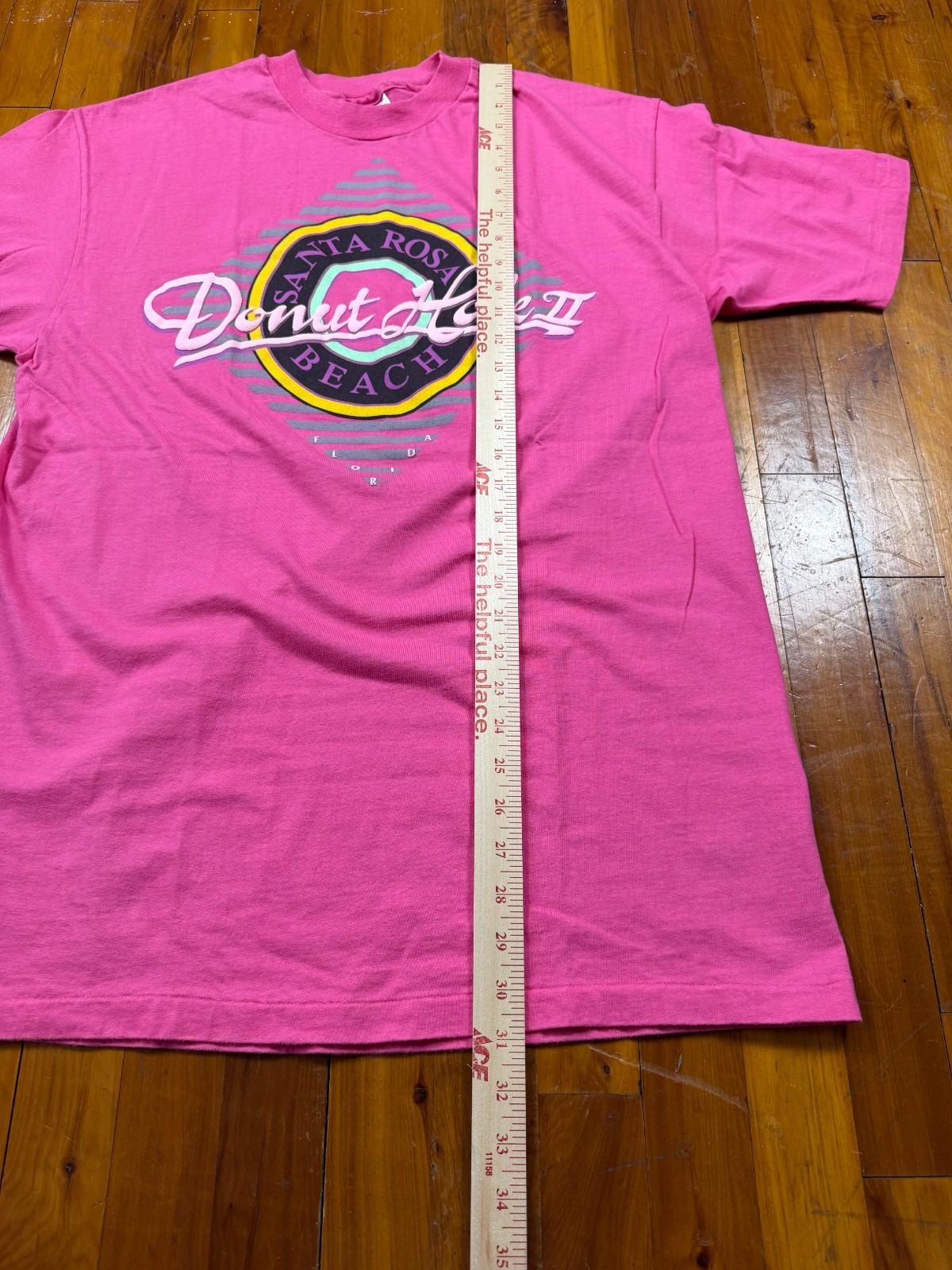 VTG 80s Pink Donut Hole 2 Santa Rosa Beach Florida Single Stitch SS USA Made XL gallery