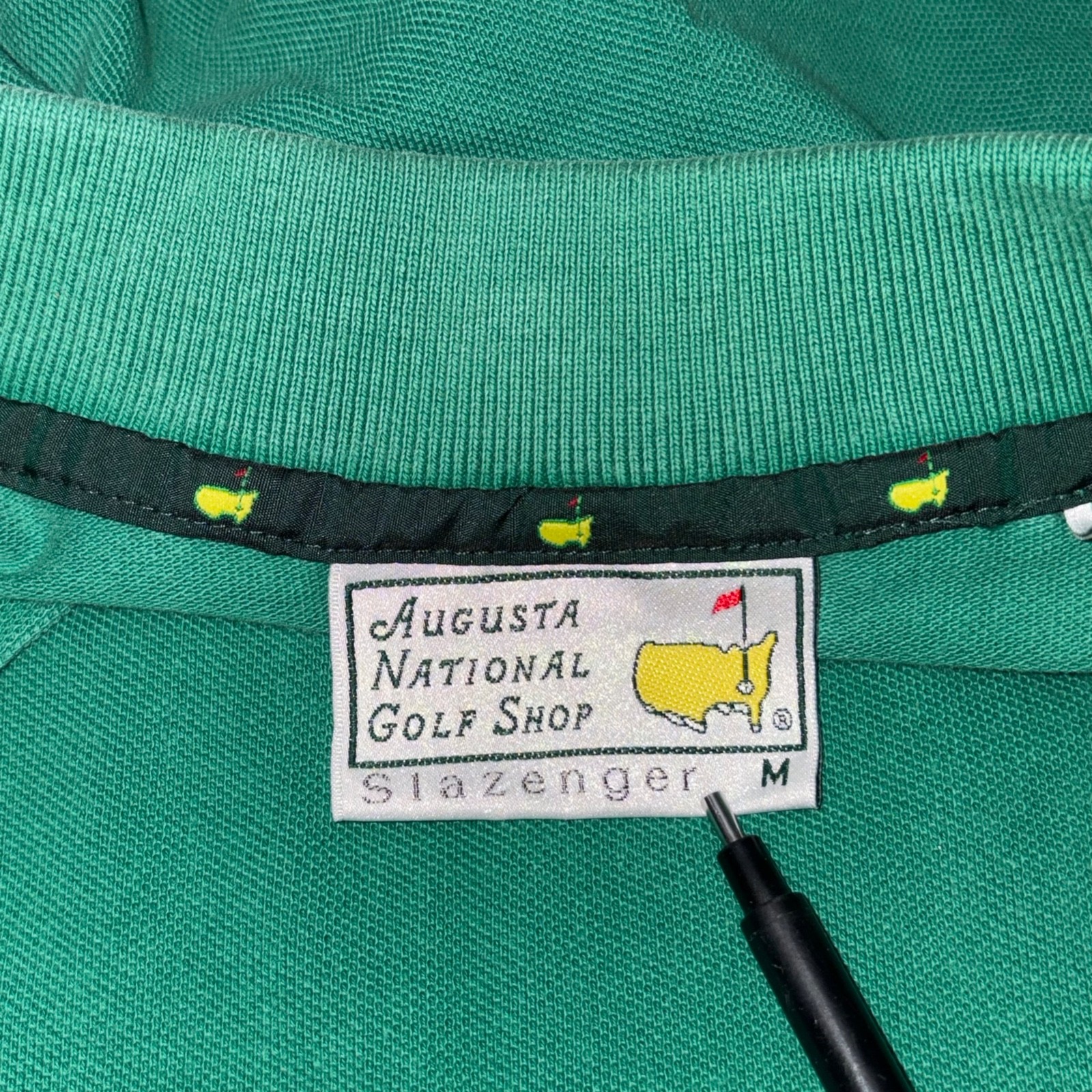Vintage 90s THE MASTERS GOLF POLO T SHIRT 1990s PGA Tour Slazenger Augusta MED gallery