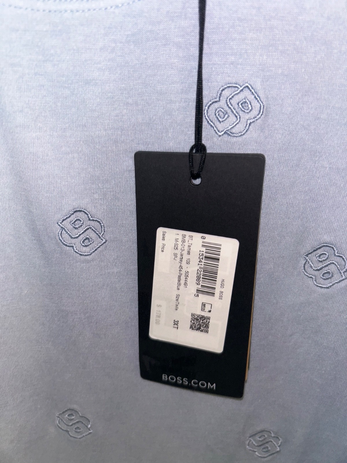 NWT's Hugo Boss Tames Pastel Blue Embroidered T-shirt 3XT 3XLT Tall Retail $178 gallery