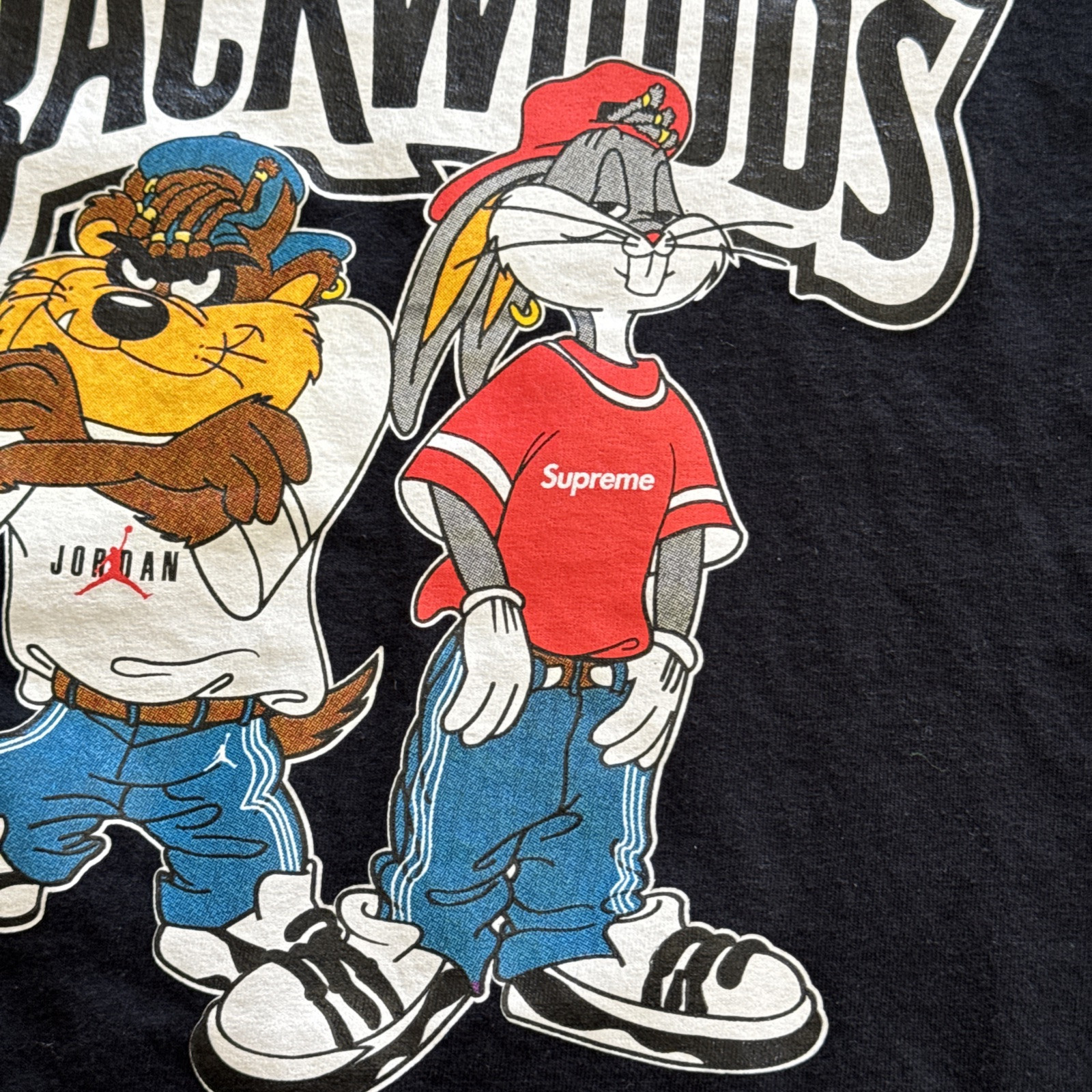 Vintage Backwoods Cigars Bugs Bunny Taz T Shirt Mens 2XL XXL Black Rare Color gallery
