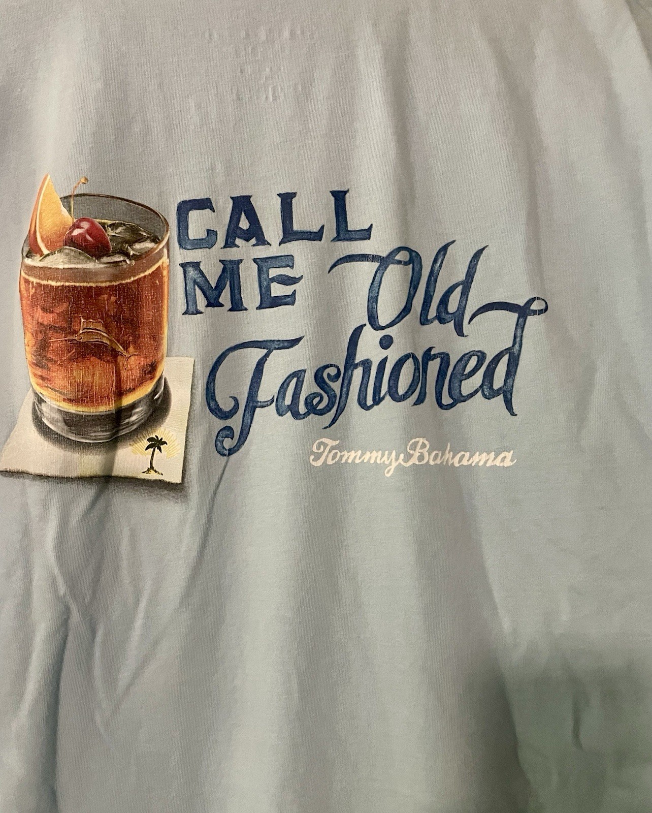 Tommy Bahama Men's 2XL T-Shirt Light Blue "Call Me Old Fashioned" Marlin Graphic gallery