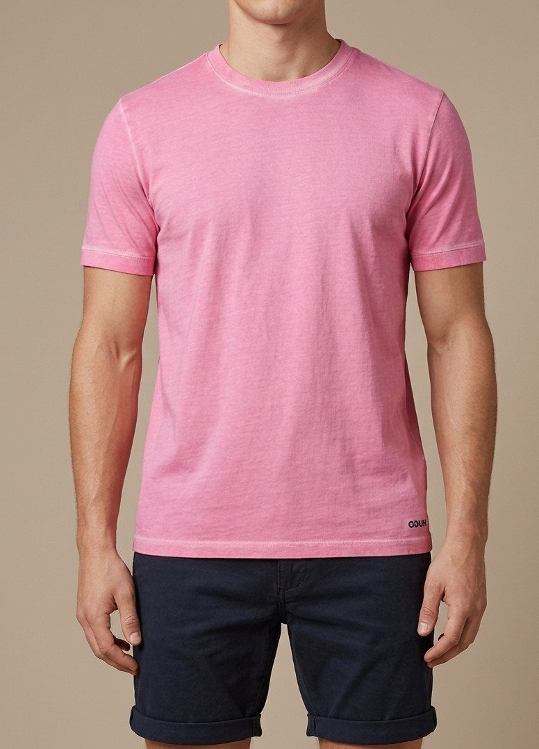 HUGO BOSS DAUBER Regular Fit PINK Stretch Cotton mens T-shirt MEDIUM