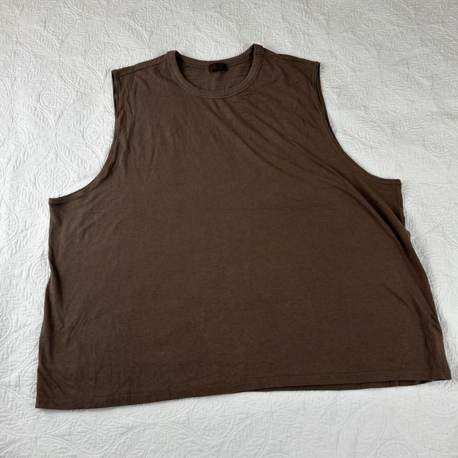 Skims Men's Stretch Tank Top Size 2XL Brown Athletic Sleeveless Tee gallery