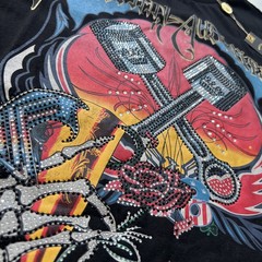Christian Audigier Graphic Pistons Wine Glass Rhinestone T Shirt Mens Sz L NEW
