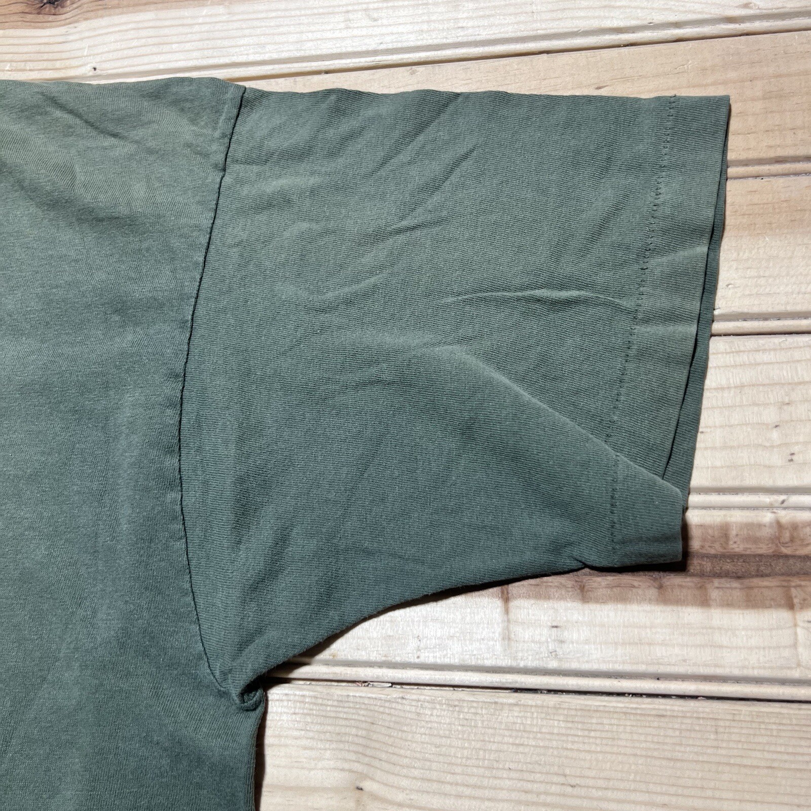 Vintage 90s “ Many Point ” Scout Camp Faded Green Single Stitch Shirt Size XL gallery