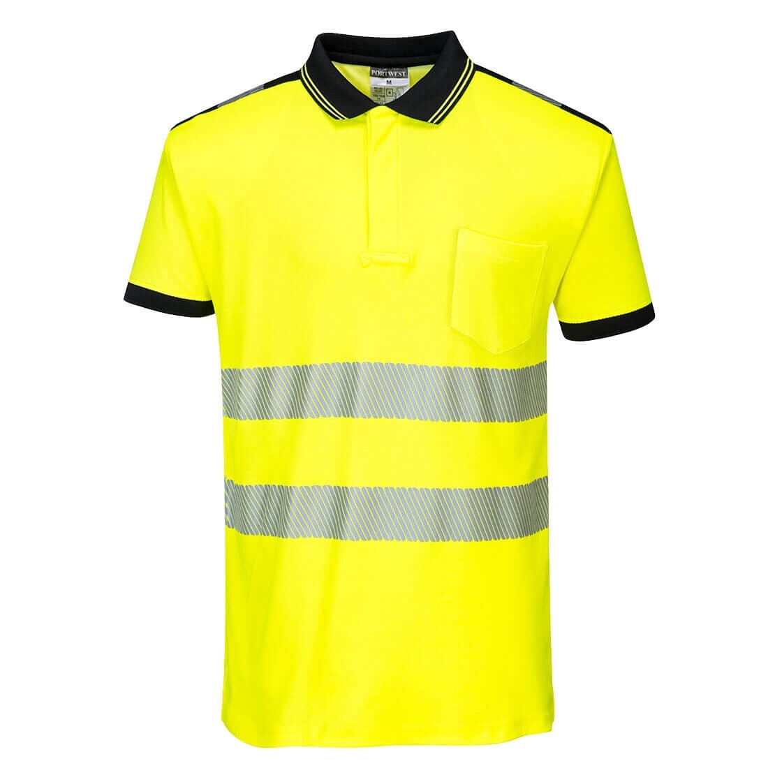 Mens Hi Vis Visibility Polo Shirt Short Sleeve Moisture Wicking Safety Work Top gallery